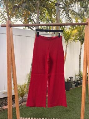 Zara Red Wide-Leg Pants